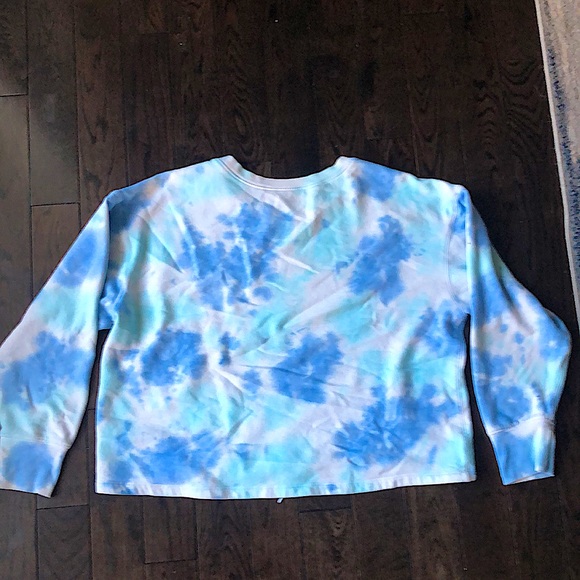 Blue tie-dye justice cropped sweater - Picture 2 of 2